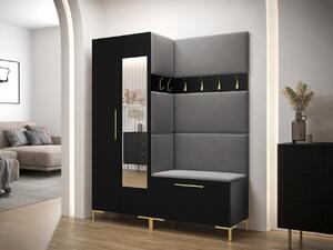Mobilier hol Futura IX (negru + oțel gri). 1122180