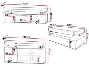Mobilier living Lesteralo II (alb + alb lucios). 1122454