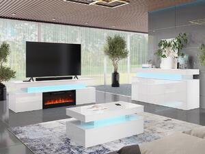 Mobilier living Lesteralo II (alb + alb lucios). 1122454