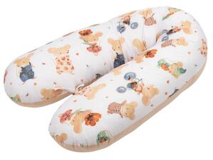 Perna gravide 3 in 1 cu husa detasabila din bumbac 100% Kidizi Lena, lungime 160 cm, Mice