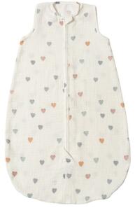 Sac de dormit de vara pentru copii din muselina dubla 0-6 luni Kidizi Color Hearts bumbac 100%, 0.3 tog