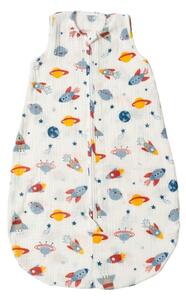 Sac de dormit de vara pentru copii din muselina dubla 0-6 luni Kidizi Space bumbac 100%, 0.3 tog
