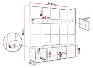 Mobilier hol Tovenaz II (stejar artisan + negru). 1123042
