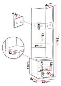 Mobilier hol Tovenaz XXI (stejar artisan + negru). 1123043