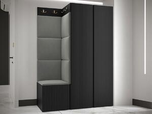 Mobilier hol Torro XXIII (negru + oțel gri). 1123171