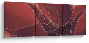 Tablou - Floare abstractă roșie N⁰2 (cu ceas) (90x30 cm)
