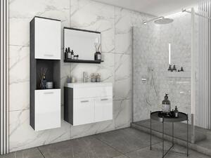 Mobilier baie Florena (matera + alb lucios) (fără baterie, fără sifon, cu lavoar). 1122164