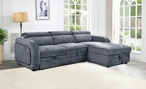 Colțar Extensibil Harmony KF7908 cu Ladă Depozitare, Șezlong Dreapta, Gri Închis