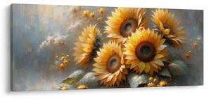 Tablou - Pictură cu floarea-soarelui (120x50 cm)