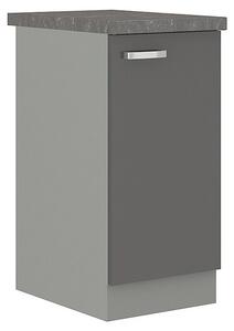 Dulap inferior de bucătărie Milo 40 D 1F BB (gri + gri lucios). 1122661