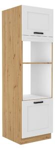 Dulap înalt pentru cuptor și microunde Lesana 2 (alb + stejar artisan) 60 DPM-210 2F . 1063979