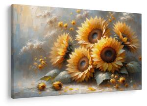 Tablou - Pictură cu floarea-soarelui (90x60 cm)