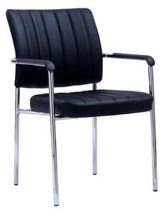 Scaun conferință Flos (piele ecologică negru + crom). 1119352