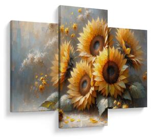 Tablou - Pictură cu floarea-soarelui (90x60 cm)