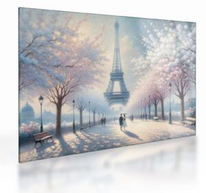 Tablou pe sticlă - Pictură din Paris (70x50 cm)