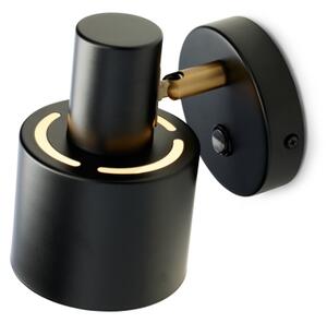 Halo Design 746880 - Aplică de perete cu spot VOGUE 1xE27/40W/230V, negru/alamă