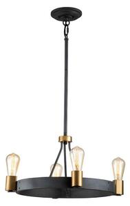Quintiesse QN-SILAS-4P-DZ - Lustră cu tijă SILAS 4xE27/60W/230V, negru/auriu