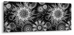 Tablou - Ciulini negri și albi (120x50 cm)