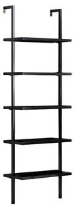 Biblioteca de perete Harvion din metal si MDF, negru, 60x22x200 cm