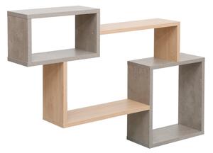 Etajera de perete Beldara din PAL melaminat, finisaj natural-gri ciment, 84x15x57.8 cm
