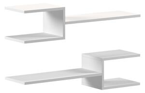 Set 2 etajere de perete Sumpora din PAL melaminat, alb, 65x20x18 cm