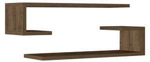Set 2 etajere de perete Eldora din melamina, finisaj nuc, 60x19.6x15 cm