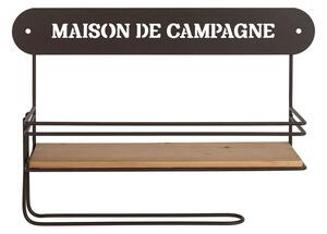 Raft de perete din metal si pin, cu model, Campagne