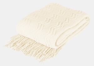 Cuvertură tricotată Merilyn Ecru alb 170 cm