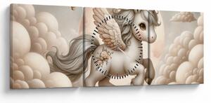 Tablou - Inorog în nori (cu ceas) (90x30 cm)