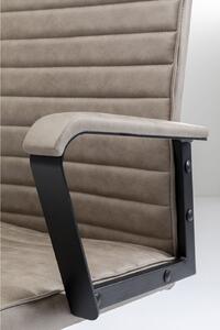Scaun de birou de la Kare Design - Culoare bej pentru șezut și negru pentru picioare, design modern cu brațe, realizat din materiale sintetice și otel