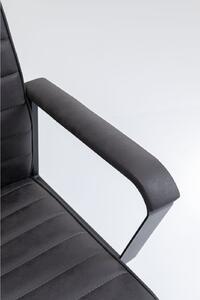 Scaun de birou Labora High Negru, modern cu picioare de poliamida, șezut negru de țesătură, stil modern, finisaj acoperit cu pulbere