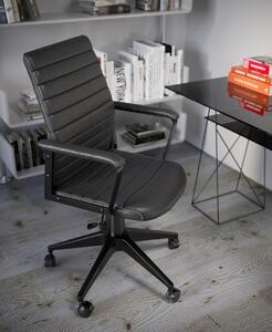 Scaun birou modern, cu picioare negre și țesătură pentru tapiserie, în stil modern cu brațe