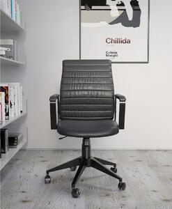 Scaun birou modern, cu picioare negre și țesătură pentru tapiserie, în stil modern cu brațe