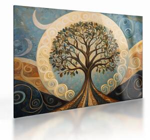 Tablou pe sticlă – Arborele vieții și spirale (70x50 cm)