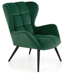 Fotoliu TYRION, stofa catifelata verde inchis - Bluvel 78, 75x86x91 cm