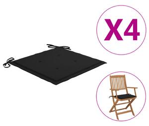Perne scaun de grădină, 4 buc., negru, 40x40x3 cm