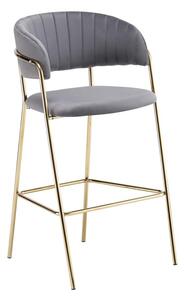 Scaun bar Dasmona 2 (gri maro + gold crom auriu). 1119484
