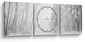 Tablou - Pier de lemn în timpul iernii (cu ceas) (90x30 cm)