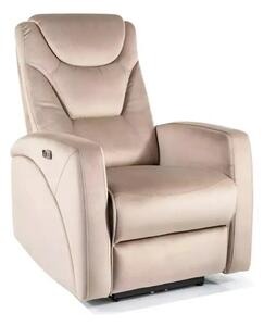 Fotoliu recliner KRONOS, stofa catifelata bej- Bluvel 40, 79x94/160x10