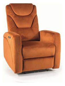 Fotoliu recliner KRONOS, stofa catifelata caramizie - Bluvel 4215, 79x