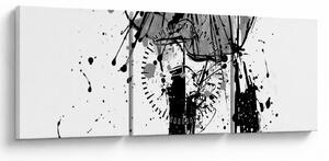Tablou - Spectacol de modă (cu ceas) (90x30 cm)