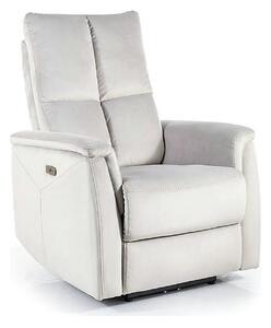 Fotoliu recliner NEPTUN, gri deschis, stofa catifelata/metal, 76x94/16