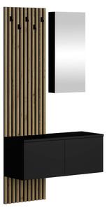 Set mobilier hol Reboka (negru + stejar artisan). 1119533