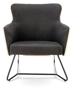 Fotoliu CHILLOUT, gri inchis, stofa, 74x67x79 cm
