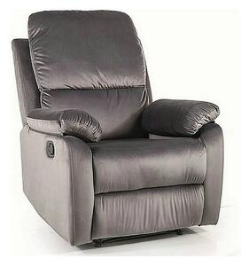 Fotoliu recliner SPENCER 1, gri/negru, stofa catifelata/metal, 80x94/1