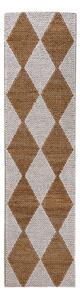 Covor tip traversă alb-în culoare naturală țesut manual din amestec de iută 80x230 cm Effie Diamond – Flair Rugs