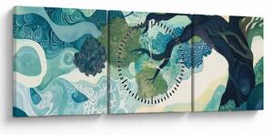 Tablou – Coroană verde a arborelui vieții (cu ceas) (90x30 cm)