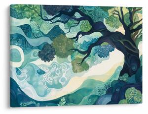 Tablou – Coroană verde a arborelui vieții (70x50 cm)