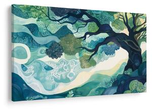 Tablou – Coroană verde a arborelui vieții (90x60 cm)
