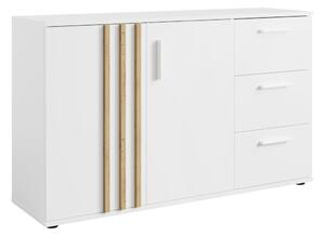 Comodă Tullin 3 (alb + stejar artisan). 1119604